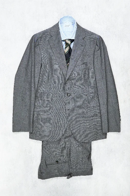 Men's navy wool business suit -Cesare Attolini Grey Wool/Mohair Suit