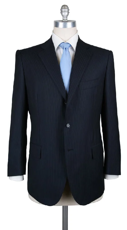 Men's office attire with suit -Cesare Attolini Navy Blue Suit