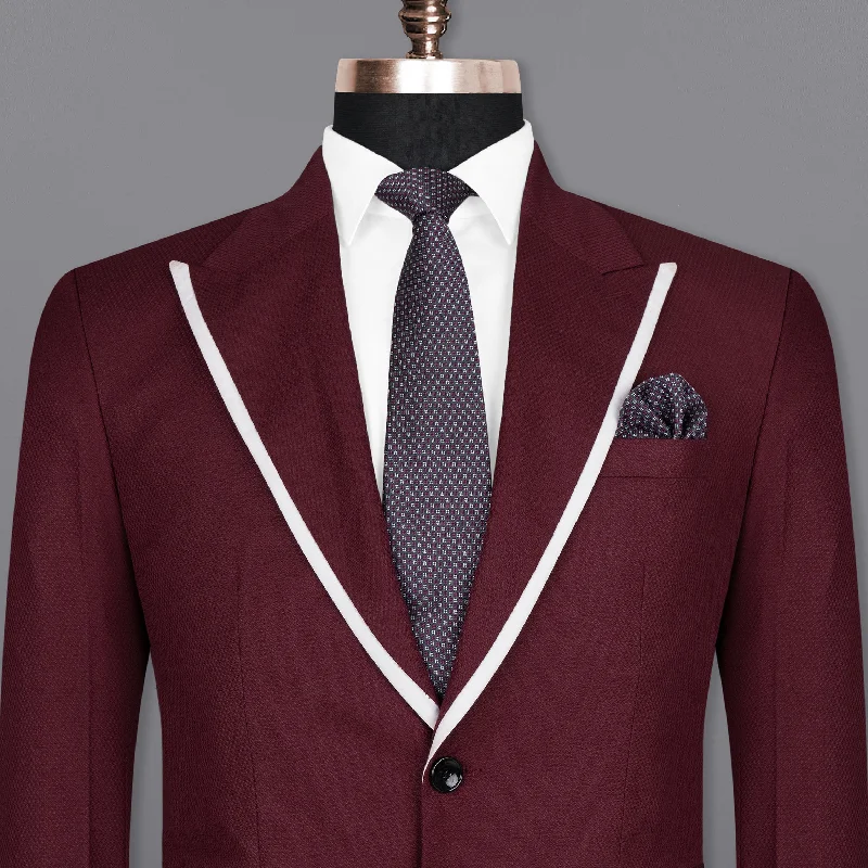 Men's double-breasted tuxedo -Cocoa Bean Wool Rich Designer Blazer