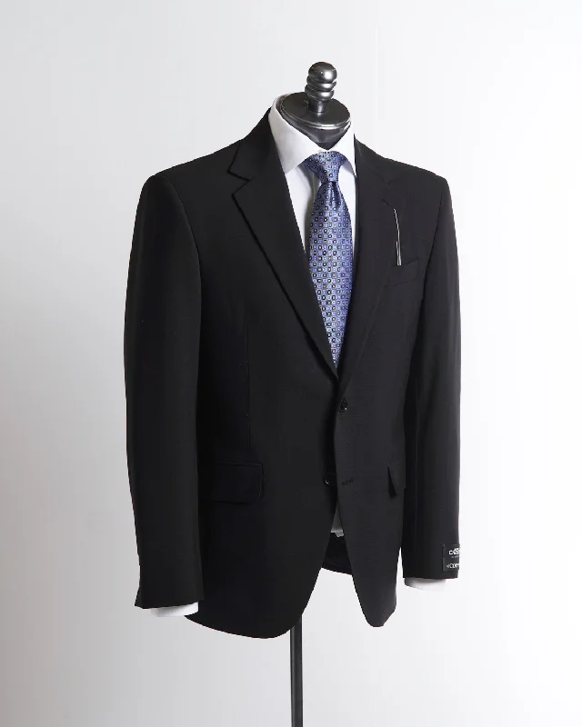 Men's formal wool tuxedo for wedding -Gibson Attivo Bi-Stretch Black Solid Suit