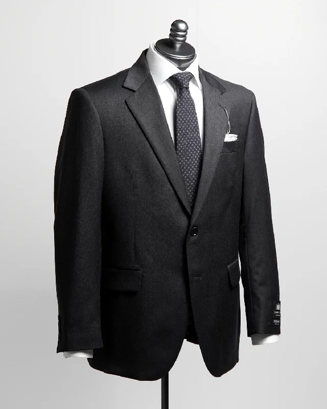 Men's charcoal business tuxedo -Solid Charcoal Super 100's Twill All Season Suit