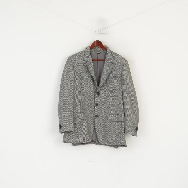 Men's grey wedding suit -Lanificio Campore Men 52 42 Blazer Gray Wool Italy Napoli Single Breasted Vintage Jacket