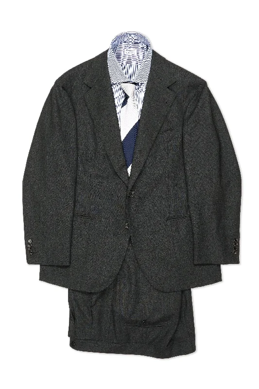 Men's formal grey tuxedo -Dalcuore Dark Grey Wool Jacket with Ambrosi Trousers