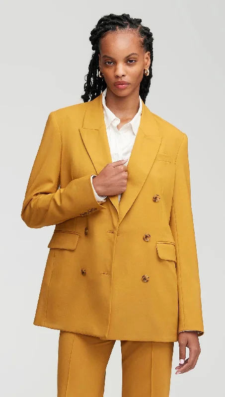 Designer black wedding tuxedo -Double-Breasted Blazer in Seasonless Wool | Mustard