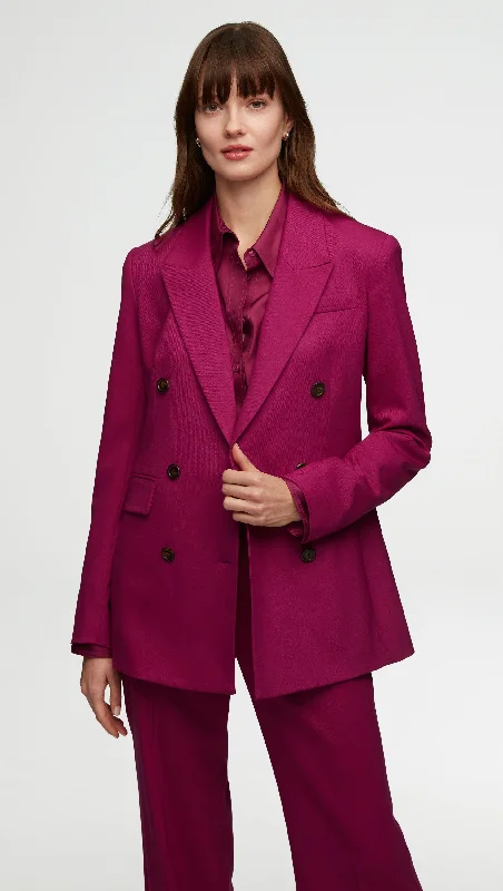 Men's office formal suit -Double-Breasted Blazer in Seasonless Wool | Magenta