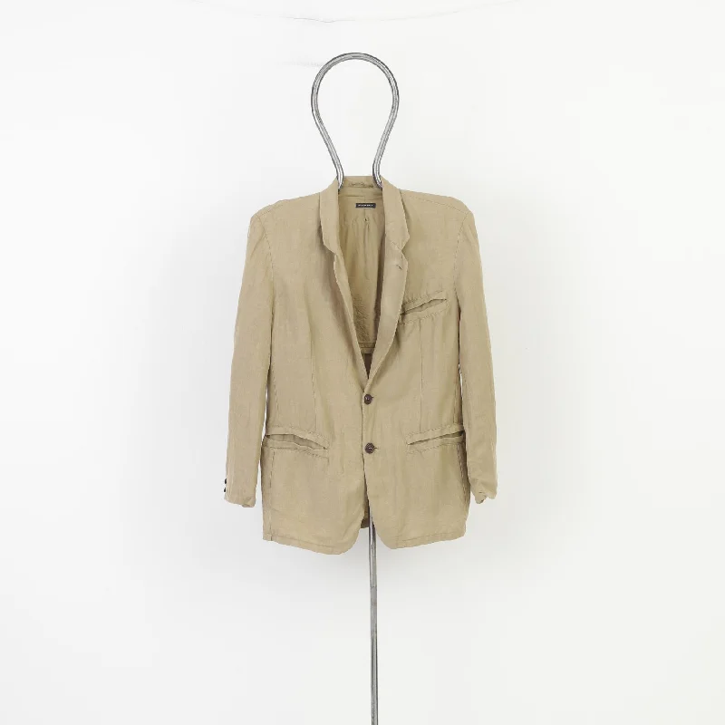 Men's winter wool suit -Emporio Armani Men 50 40 Blazer Beige Elegant Bottoms Made in Italy Jacket