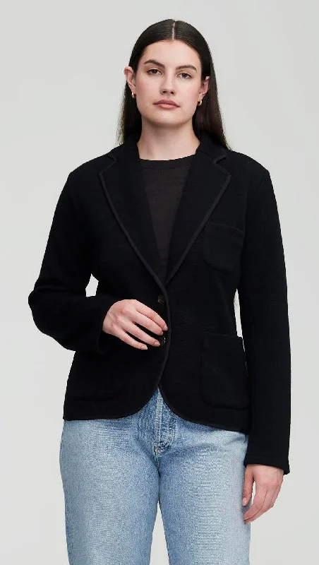 Affordable men's slim fit suit -Everyday Knit Blazer in Merino Wool | Black