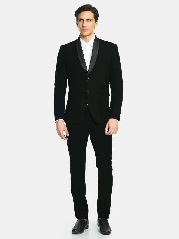 Men's light grey formal suit -Flaunt in Bold, Black Tuxedo Suit