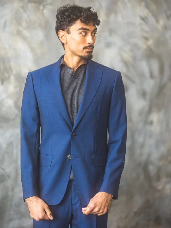 Men's tailored formal tuxedo -Blue Huddersfield Fresco Suit