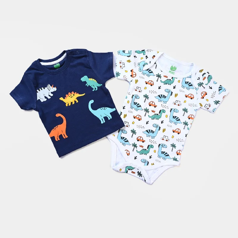 Men’s winter wool formal tuxedo -Infant Boys Cotton Jersey 2 Piece Set Dinosaurs- True Navy