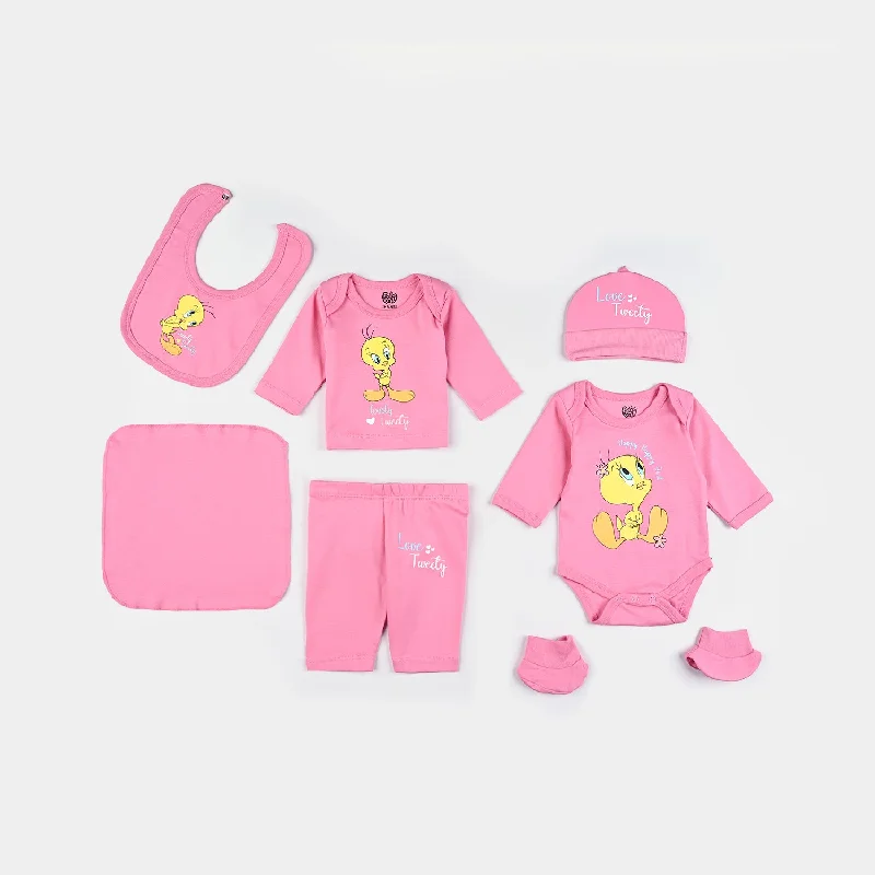 Men's custom formal tuxedo -Infant Girls Cotton Interlock 7 Piece Set Character-Pink