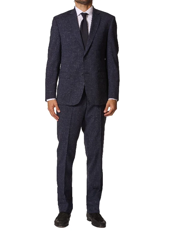 Men's lightweight business tuxedo -JB Britches Wool-Linen Suit - Navy