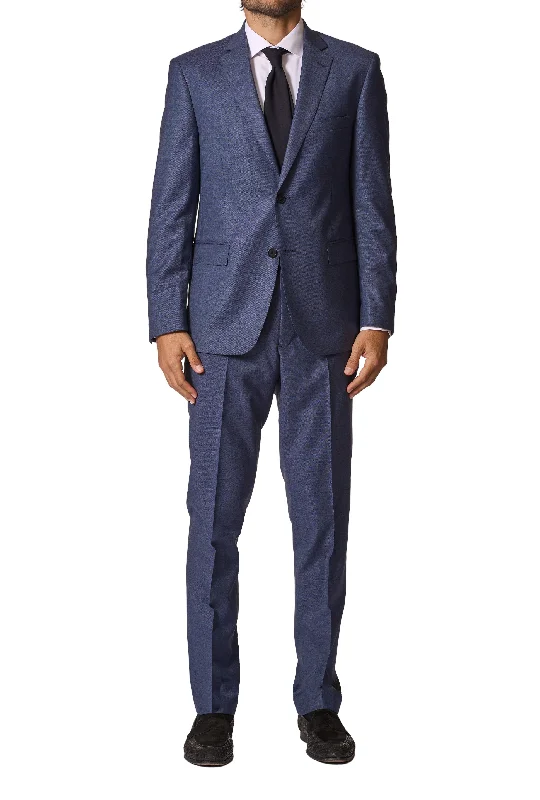 Men's classic three-piece tuxedo -JB Britches Wool Stretch Suit - Blue Wool