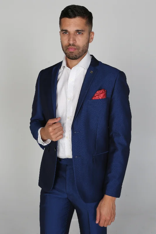 Men's black velvet tuxedo -Kinsgley - Men's Blue Blazer