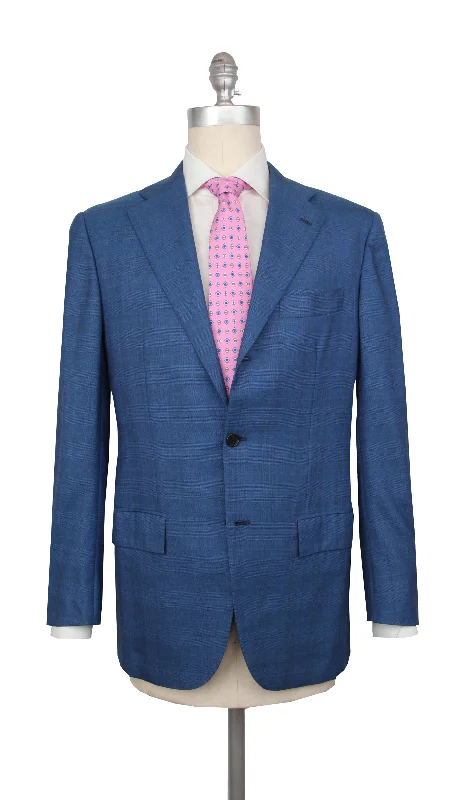 Men's luxurious wool tuxedo -Kiton Blue Suit