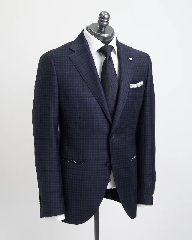 Men's tuxedo with satin finish -Tonal Gingham Summer Weight Wool Suit