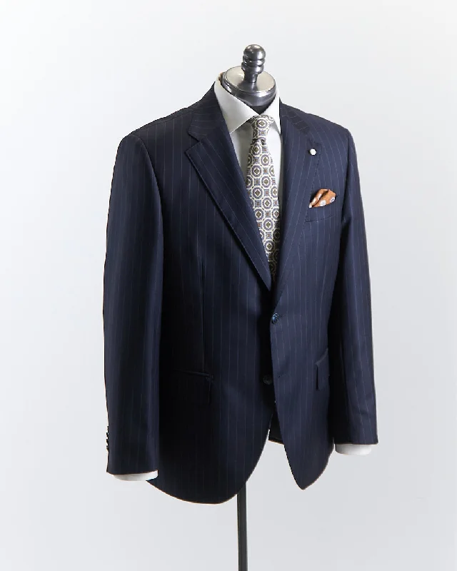 Best slim fit tuxedo for men -Vitale Barberis Canonico Pinstripe Suit