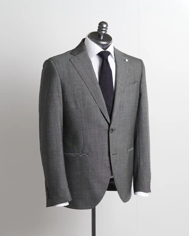 Best men's wool wedding suit -Vitale Barberis Canonico Super 120S Nailhead Suit