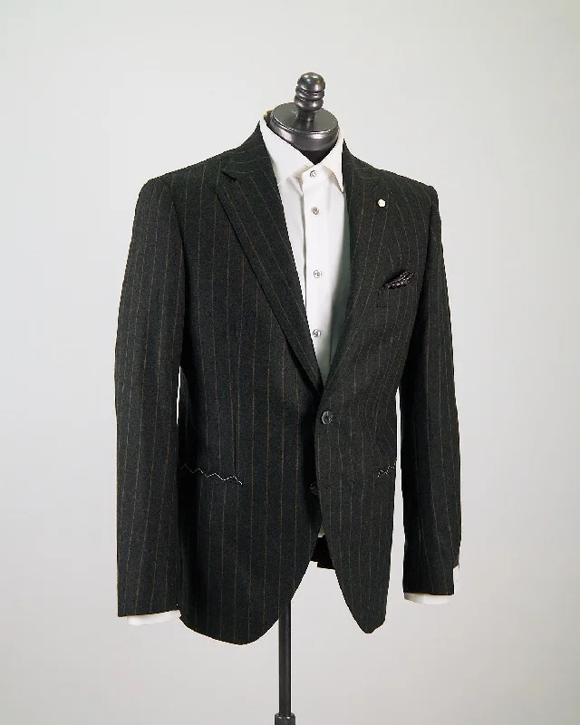 Best men's business dinner suit -Wool Flannel Stretch Striped Suit