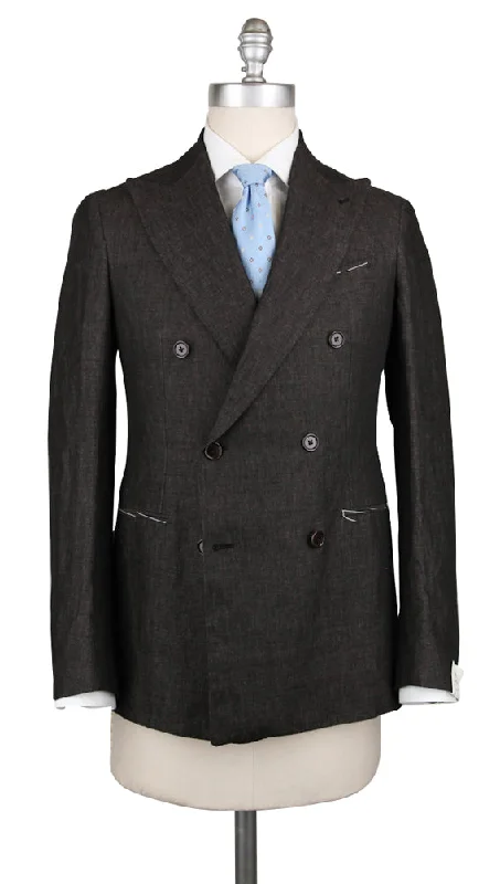 Men's brown checkered suit -Luigi Borrelli Dark Brown Suit