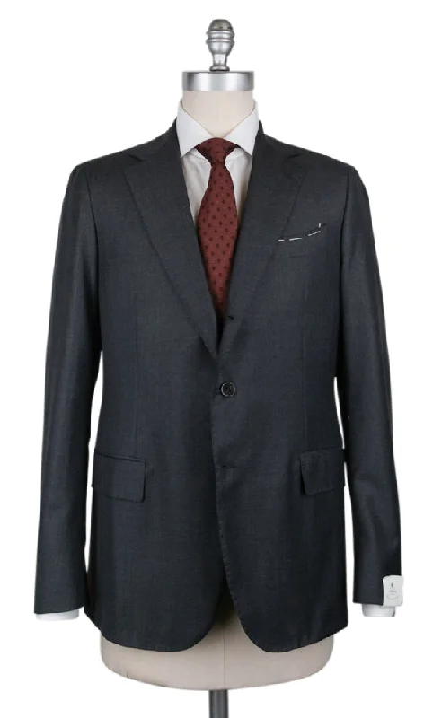 Men's high-fashion business suit -Luigi Borrelli Dark Gray Suit