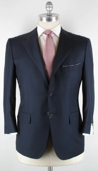 Men's premium wool tuxedo suit -Luigi Borrelli Navy Blue Suit – Size: 46 US / 56 EU