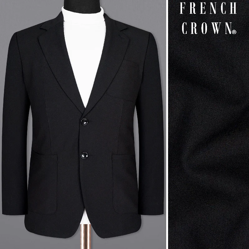 Best wedding tuxedos for men -Mardi Gras Black Wool Rich Sports Blazer