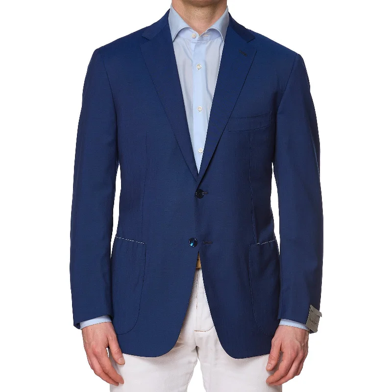 Best men's tuxedo for dinner -MAURO BLASI x VANNUCCI Handmade Blue Wool Jacket Blazer EU 54 NEW US 42 Slim