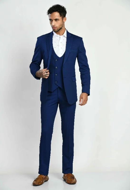 Best men's business dinner suit -Men's Charming Blue Suit Set