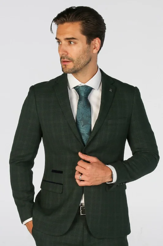 Men's high-end wedding suit -Men's Leo Green Blazer