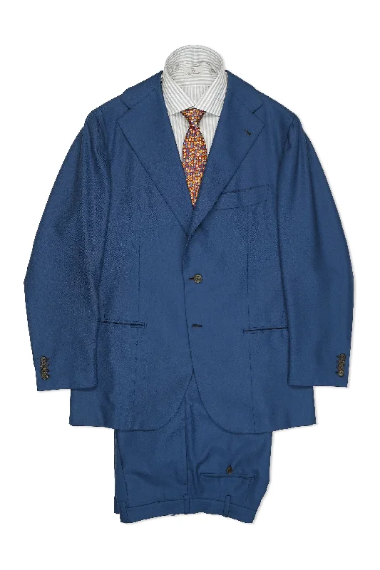 Men's double-breasted tuxedo -Orazio Luciano Blue Wool Suit