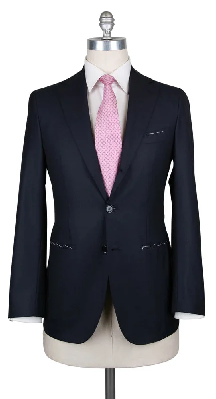 Men's black wool tuxedo -Principe d'Eleganza Midnight Navy Blue Suit