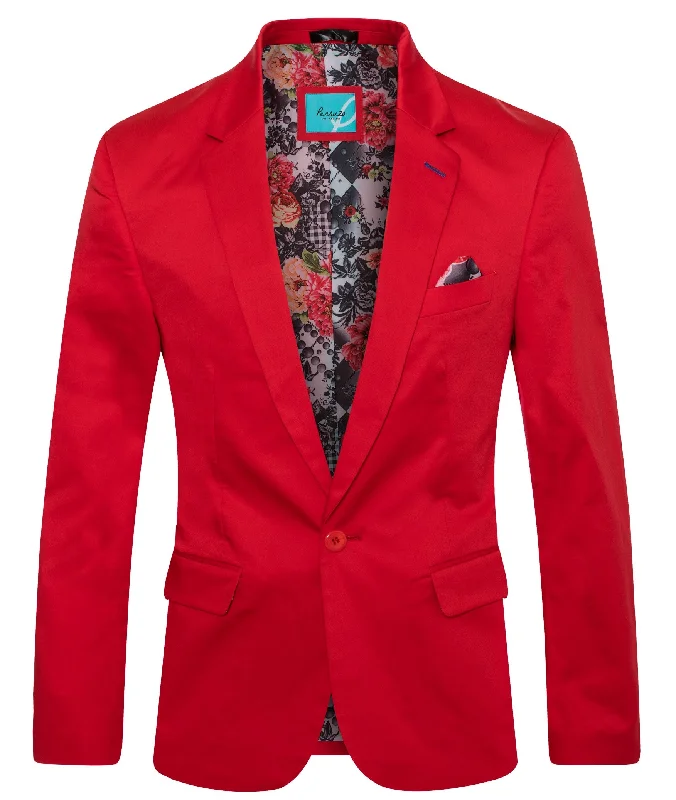 Men's high-quality dinner tuxedo -Men's Cotton-Stretch Fashion Blazer Red 9010