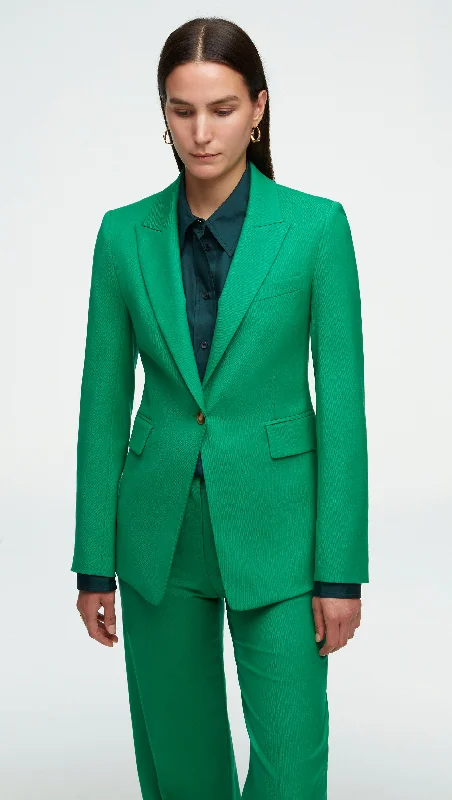 Men's luxury black suit -Single Button Blazer in Seasonless Wool | Kelly Green