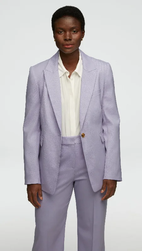 Men's classic three-piece tuxedo -Single Button Blazer in Seasonless Wool | Lilac