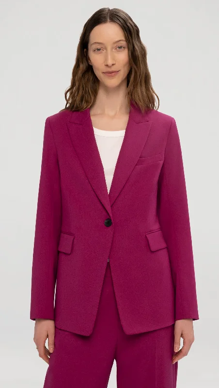 Men's elegant tuxedo jacket -Single Button Blazer in Seasonless Wool | Magenta