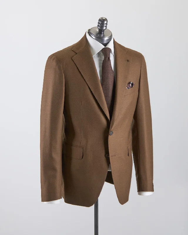 Men's office attire with suit -Natural Stretch Camel Super 120's Wool Semi-Constructed Suit