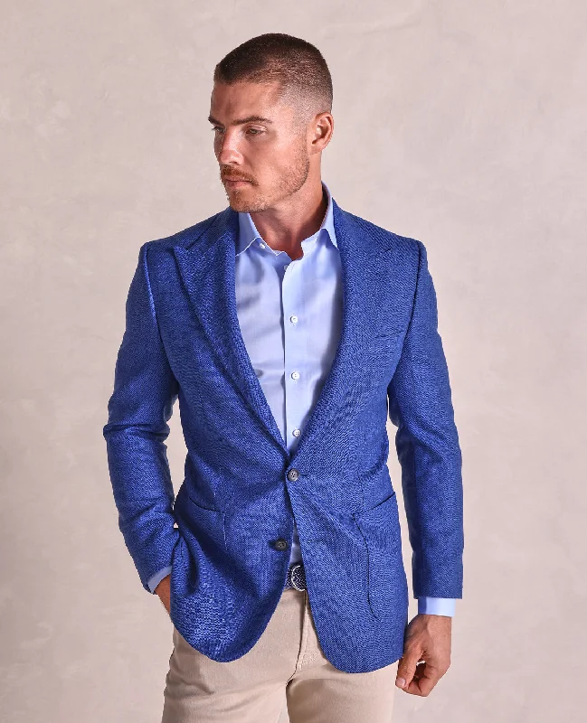 Men’s evening business tuxedo -The George - Luxe Textured Soft Jacket - Blue