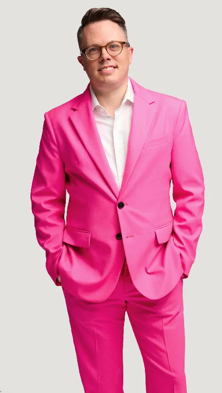 Men's wool dress suit -#VotingSuitsYou Unisex Ally Blazer in Seasonless Wool | Bright Pink