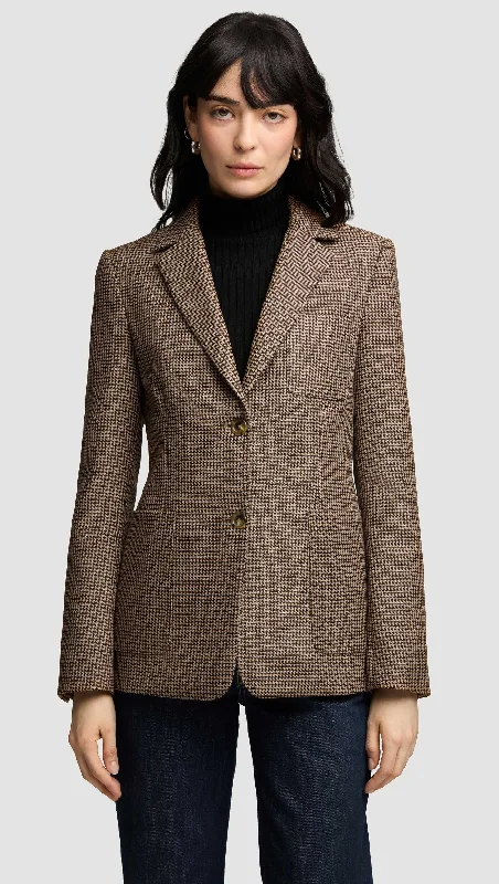 Men's custom tailored office suit -Weekend Blazer in Wool | Brown Houndstooth