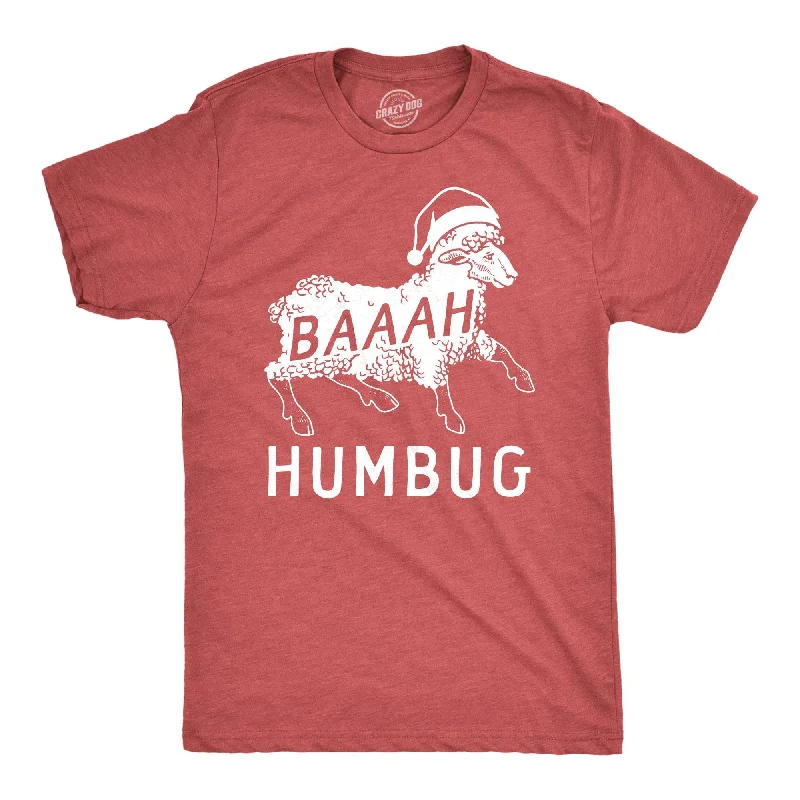 Men’s holiday plaid shirt -Baaah Humbug Men's T Shirt