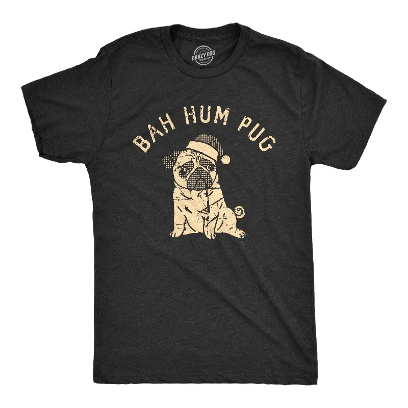 Men’s casual wedding shirt -Bah Hum Pug Men's T Shirt