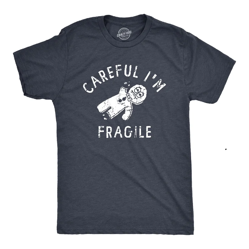 Men’s lightweight plaid shirt -Careful Im Fragile Men's T Shirt