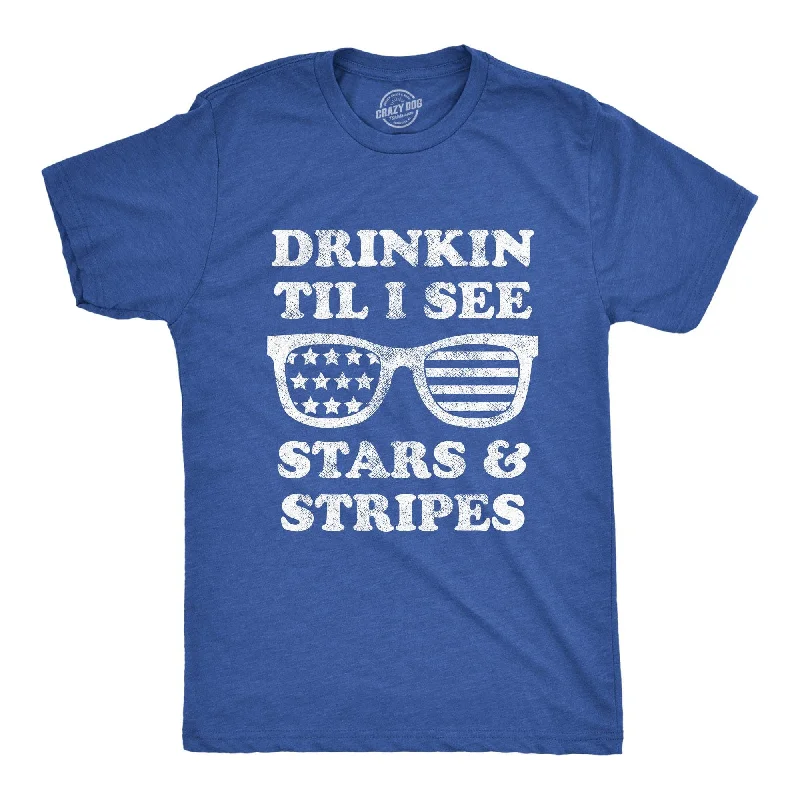 Men’s fitted plaid shirt -Drinkin Til I See Stars And Stripes Men's T Shirt