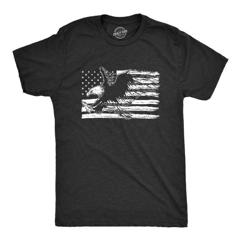 Men’s comfortable plaid shirt -Eagle Over Grunge Flag Men's T Shirt