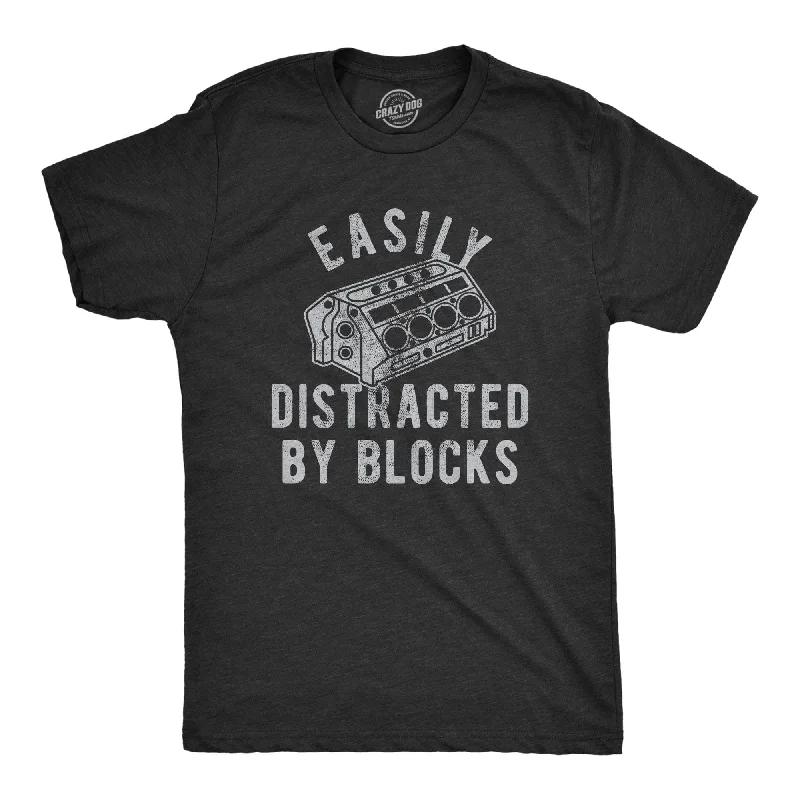 Men’s linen long sleeve shirt -Easily Distracted By Blocks Men's T Shirt