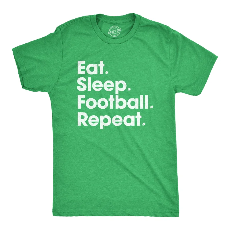 Men’s denim shirt -Eat Sleep Football Repeat Men's T Shirt