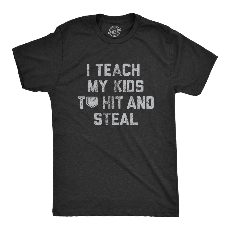 Men’s stretch dress shirt -I Teach My Kids To Hit And Steal Men's T Shirt