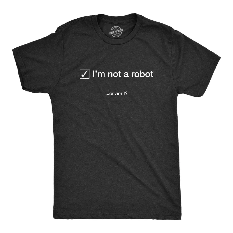 Men’s slim fit casual shirt -I'm Not A Robot. Or Am I? Men's T Shirt