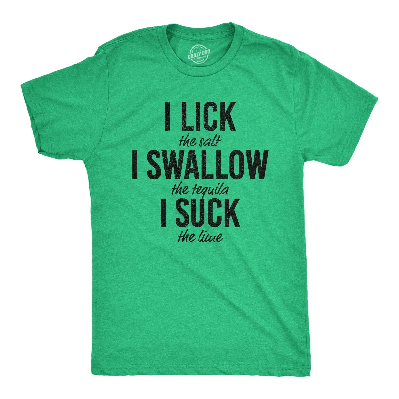 Men’s casual slim fit shirt -Lick Swallow Suck Tequila Men's T Shirt